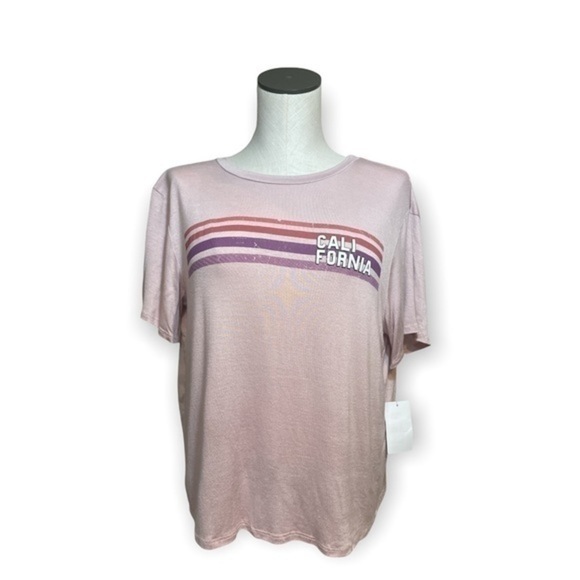 Stunner California top Mauve Tulip back Short Sleeve Graphic Tee size medium - Picture 5 of 6
